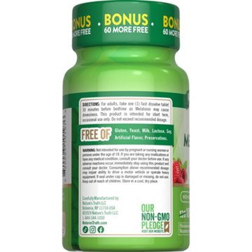 Nature's Truth Melatonin Fast Dissolve Sleep Tablets - Berry, 180 ct