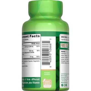 Nature's Truth Triple Magnesium + Vitamin D3 & Zinc Capsules, 60 ct
