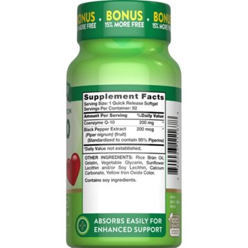 Nature's Truth CoQ-10 200mg with Black Pepper Extract Softgels, 92 ct