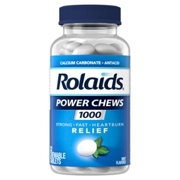 Rolaids Power 1000 Antacid Chewable Tablets, Heartburn Relief, Mint Flavor