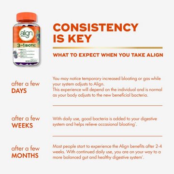 Align Probiotic Gummies, 3-in-1 Biotic, Prebiotic + Probiotic + Postbiotic for Women, Blackberry Flavor