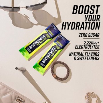 BODYARMOR Flash I.V. Zero Sugar Hydration Booster Electrolyte Powder Stick Packs - Lemon Lime, 6 ct
