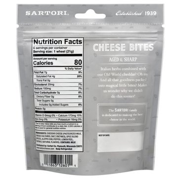 Sartori Italian Herb Cheddar Cheese Bites