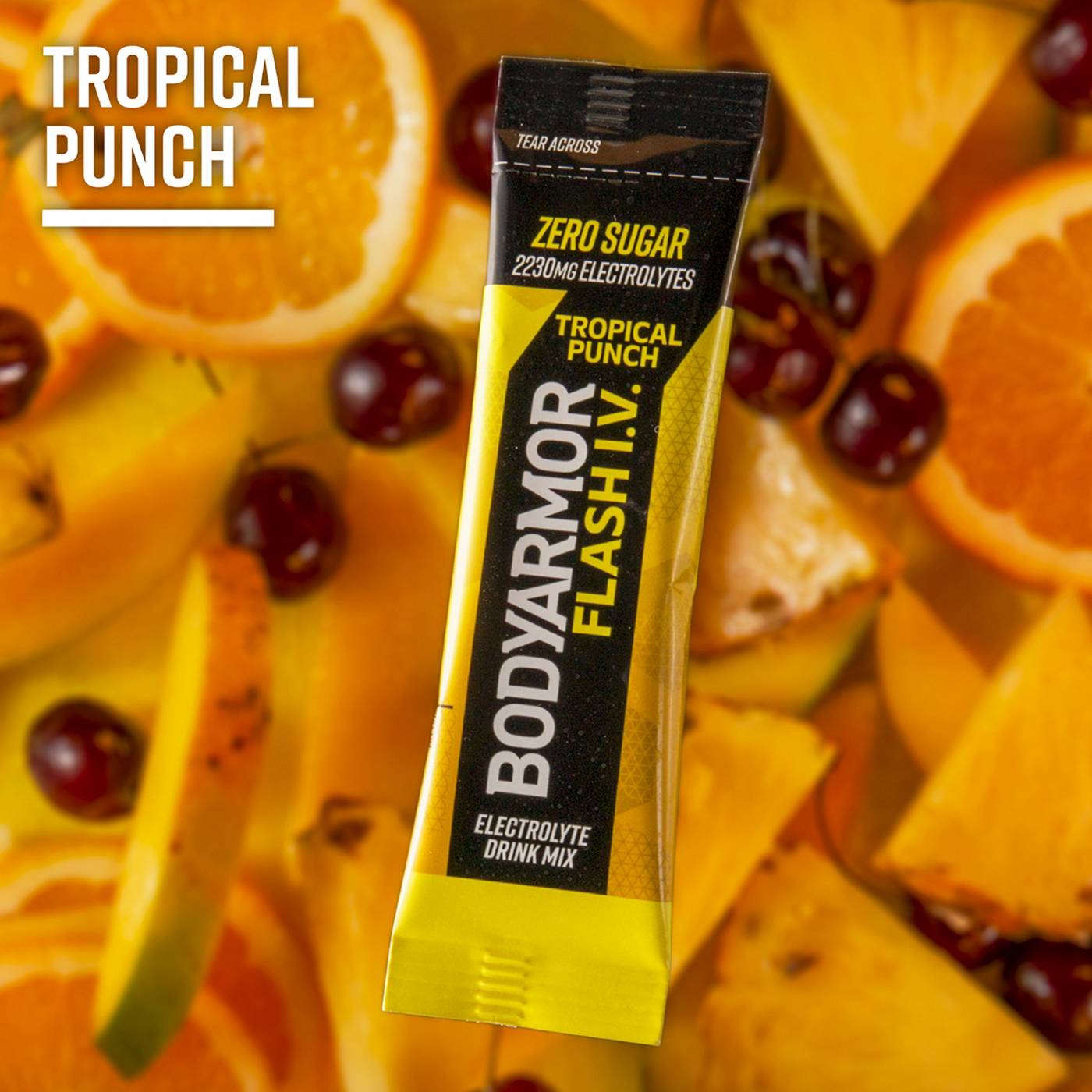 BODYARMOR Flash I.V. Zero Sugar Hydration Booster Electrolyte Powder Stick Packs - Tropical Punch; image 3 of 6