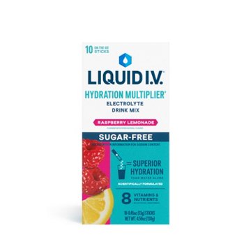 Liquid I.V. Raspberry Lemonade Hydration Multiplier Sugar Free Electrolyte Drink Mix Sticks, 10 ct