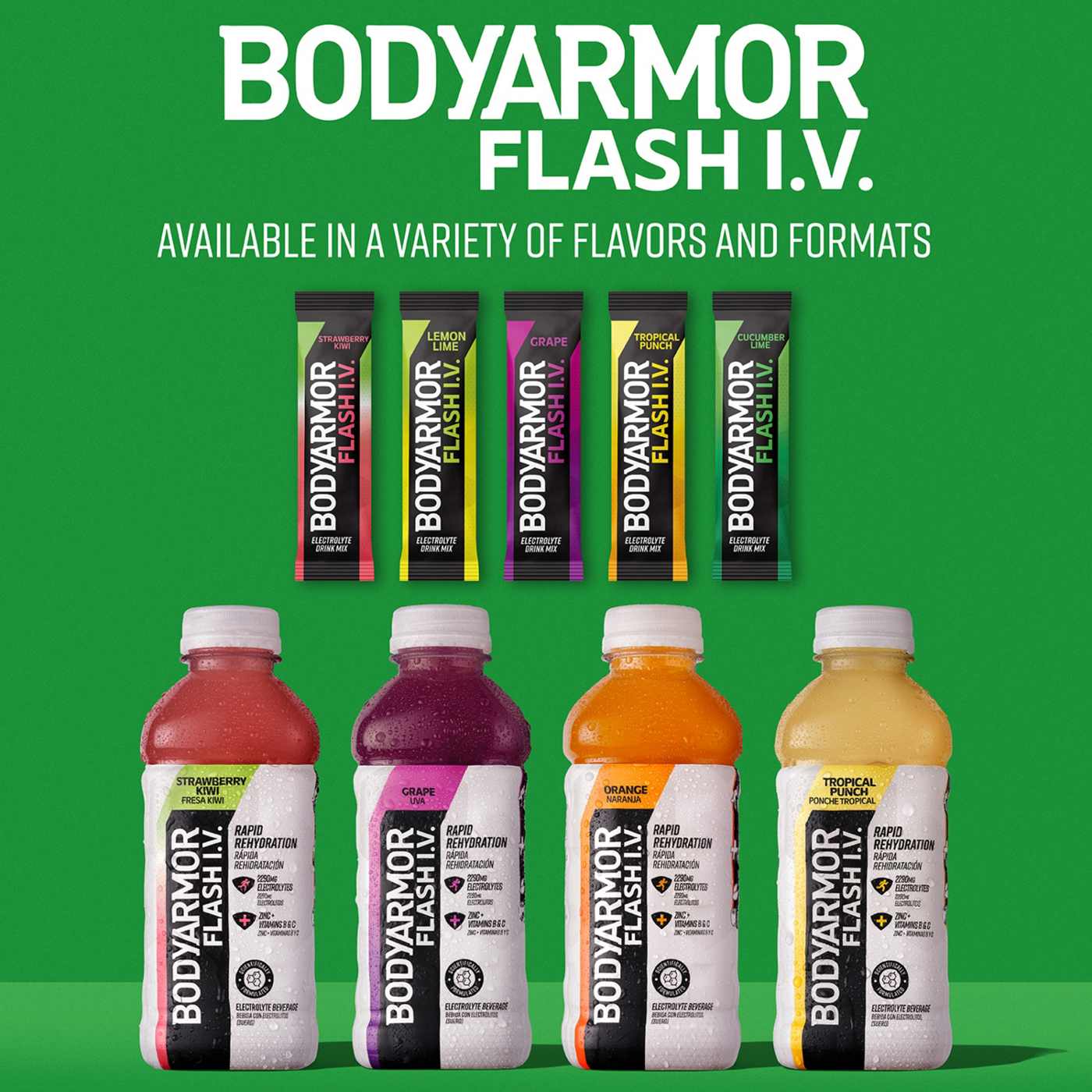 BODYARMOR Flash I.V. Zero Sugar Hydration Booster Electrolyte Powder Stick Packs - Strawberry Kiwi; image 5 of 7