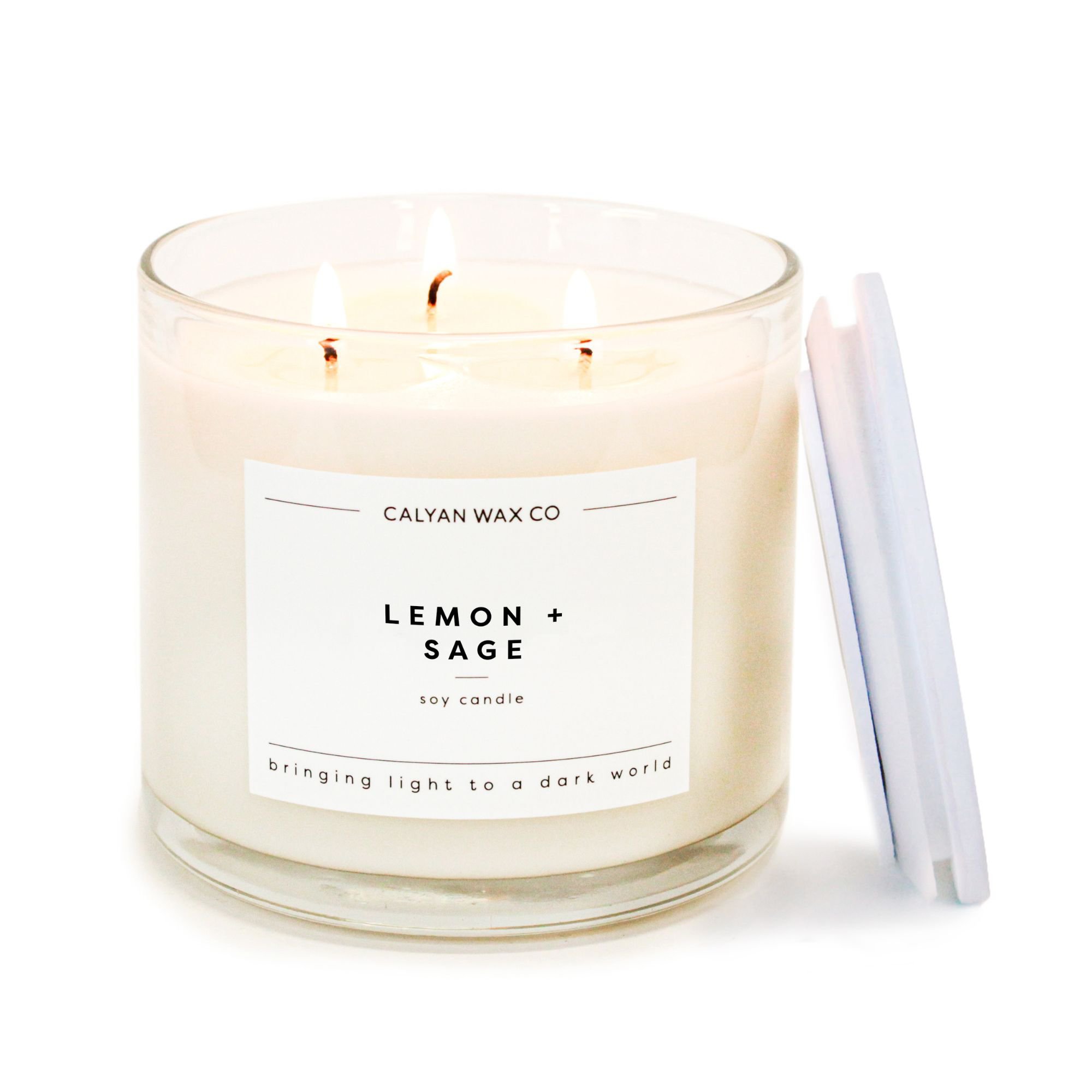 Calyan Wax Co. Lemon & Sage 3-Wick Soy Candle, 14.9 oz | Central