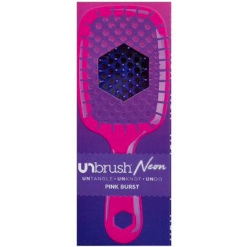 Unbrush Detangling Paddle Hair Brush - Neon Pink Burst