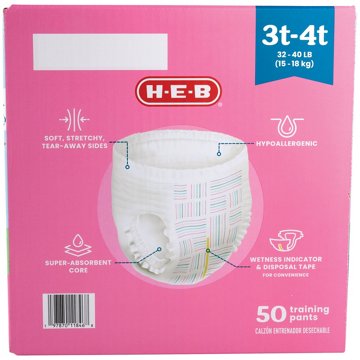 H-E-B Training Pants for Girls, 3T - 4T (32-40 lb)