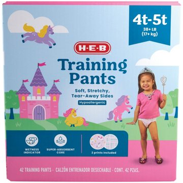 H-E-B Training Pants for Girls, 4T - 5T (38+ lb), 42 ct