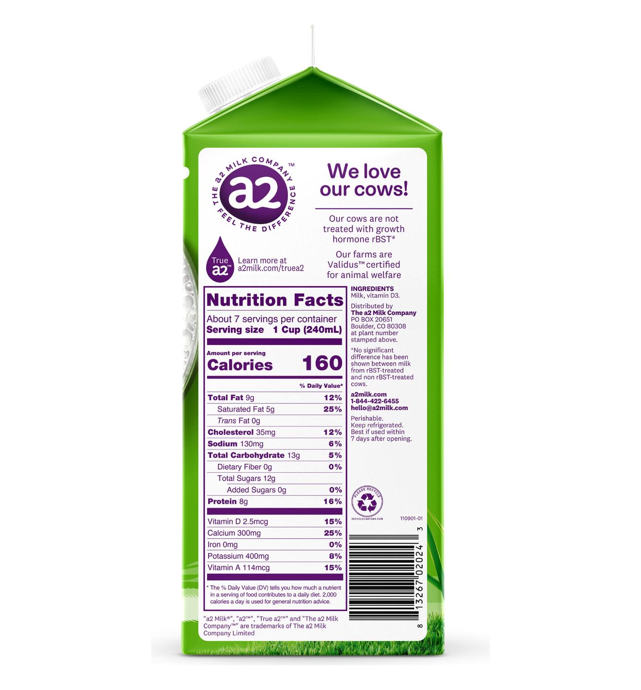 a2 Milk Grass Fed Whole Milk; image 3 of 4