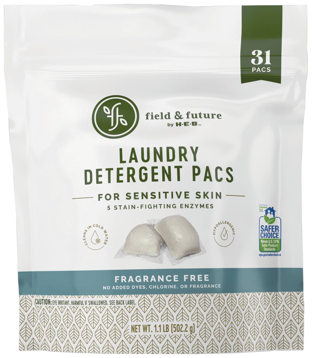 Field & Future by H-E-B Laundry Detergent Pacs - Fragrance Free; image 1 of 7