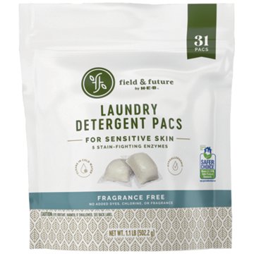 Field & Future by H-E-B Laundry Detergent Pacs - Fragrance Free, 31 ct