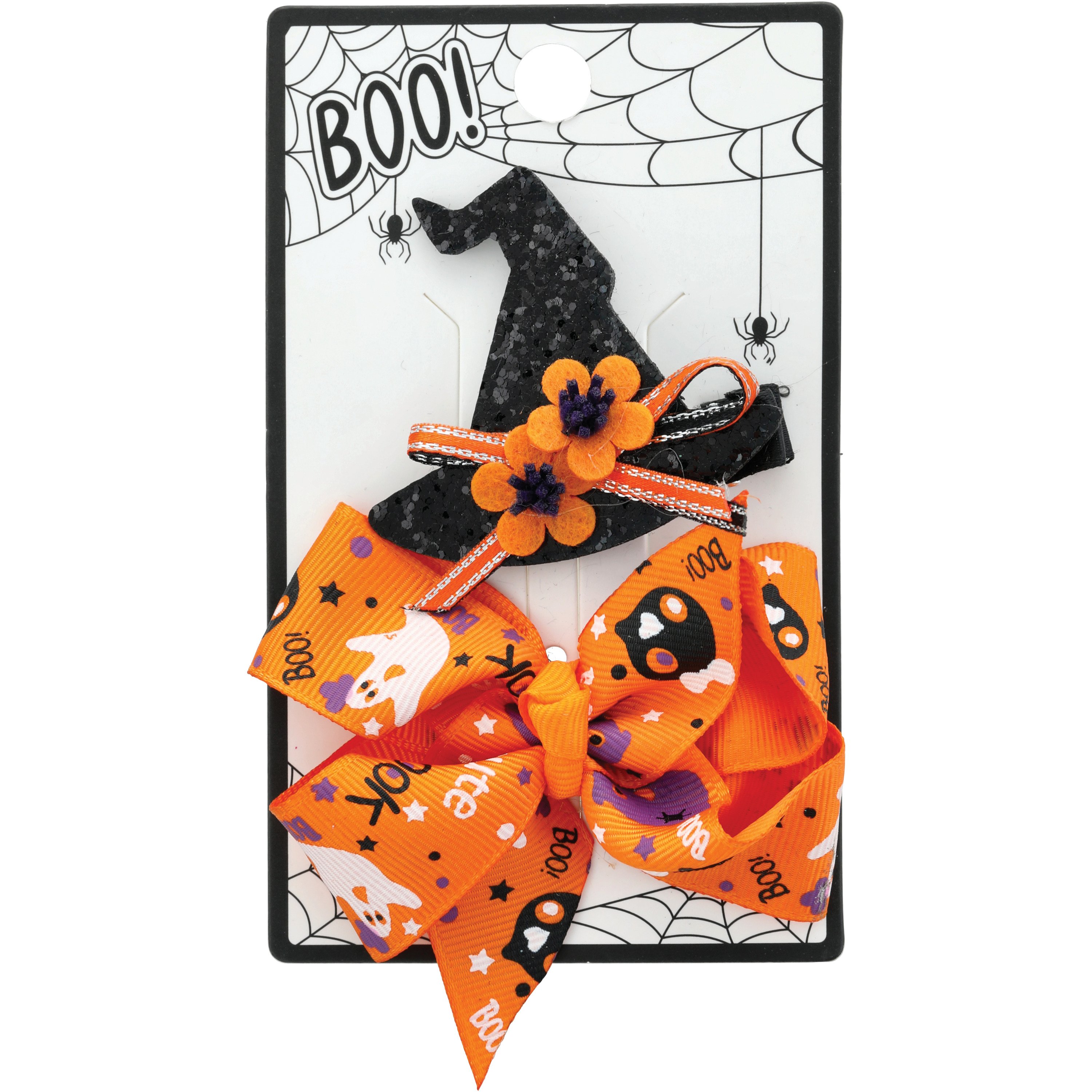 Boo Halloween Bow & Witches Hat Hair Clips - Shop Hair accessories at H-E-B
