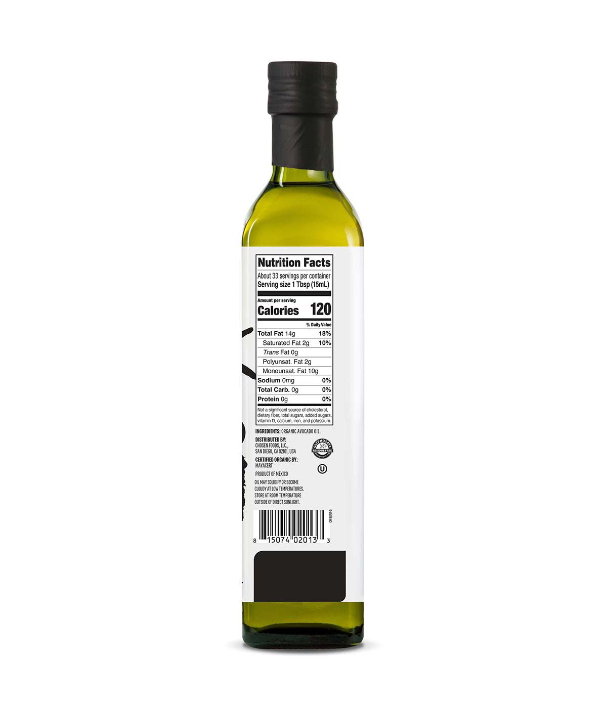 Chosen Foods 100% Pure Organic Avocado Oil; image 2 of 3