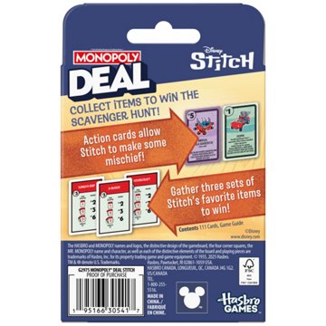 Monopoly Deal Disney Stitch Edition Card Game