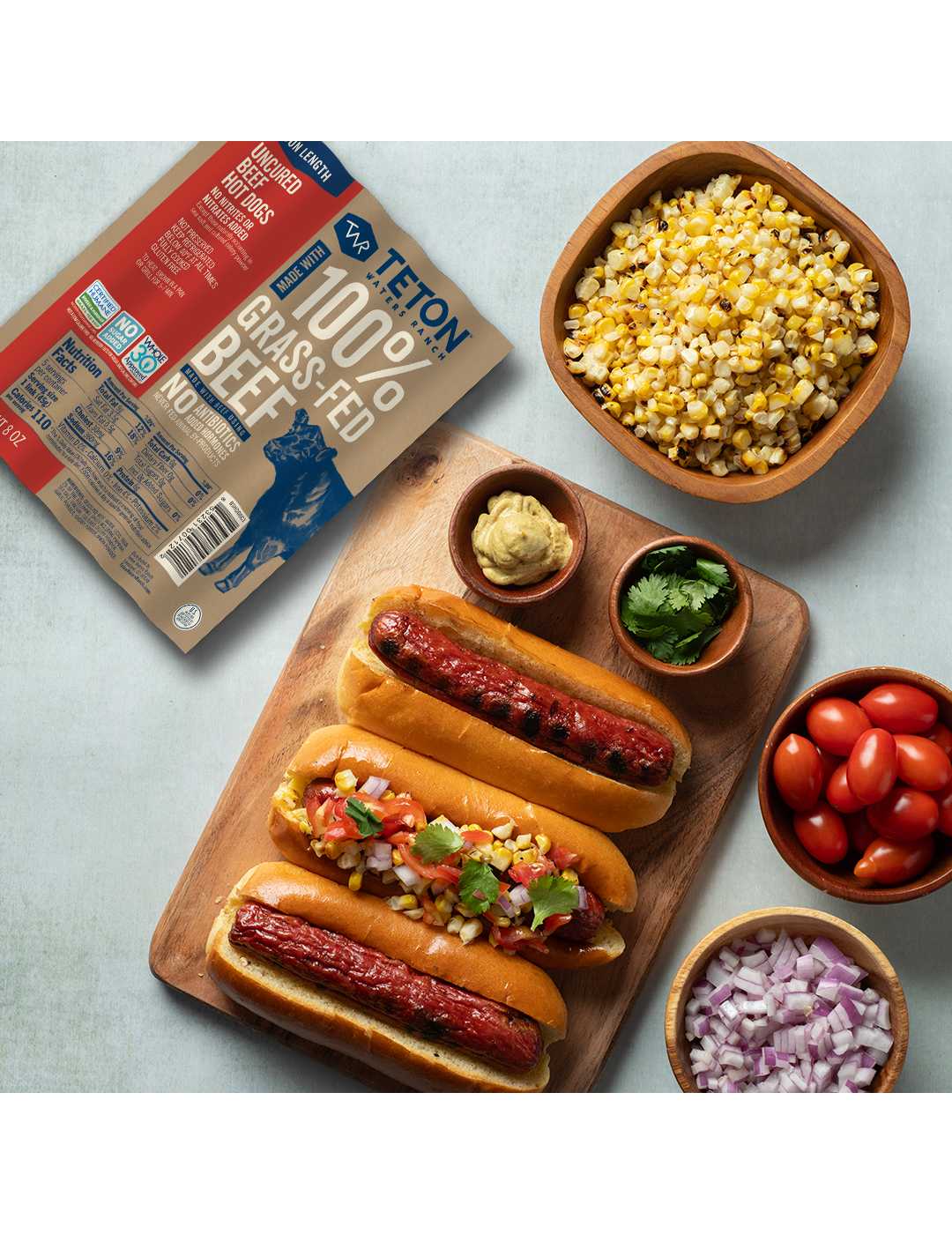 Teton Waters Ranch Bun Length Uncured Beef Hot Dogs; image 2 of 2