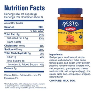 Barilla Sweet & Spicy Pepper Pesto