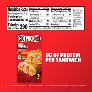 Hot Pockets Hickory Ham & Cheddar Frozen Sandwiches