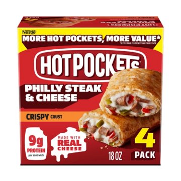 Hot Pockets Philly Steak & Cheese Frozen Sandwiches - Crispy Crust, 4 ct