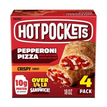 Hot Pockets Pepperoni Pizza Frozen Sandwiches - Crispy Crust, 4 ct