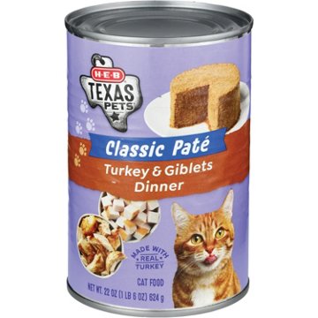 H-E-B Texas Pets Classic Pate Wet Cat Food - Turkey & Giblets Dinner
