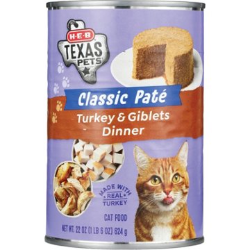 H-E-B Texas Pets Classic Pate Wet Cat Food - Turkey & Giblets Dinner