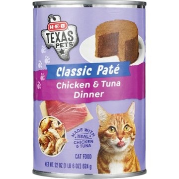 H-E-B Texas Pets Classic Pate Wet Cat Food - Chicken & Tuna Dinner