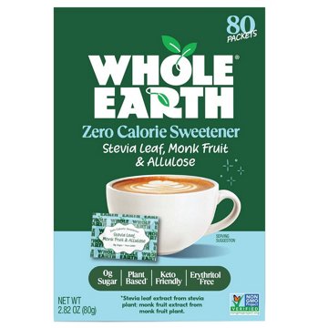 Whole Earth Sweetener Company Zero Calorie Sweetener Packets, 80 ct