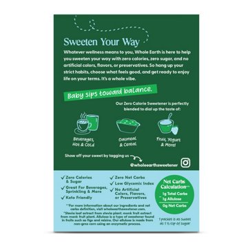 Whole Earth Sweetener Company Zero Calorie Sweetener Packets, 80 ct