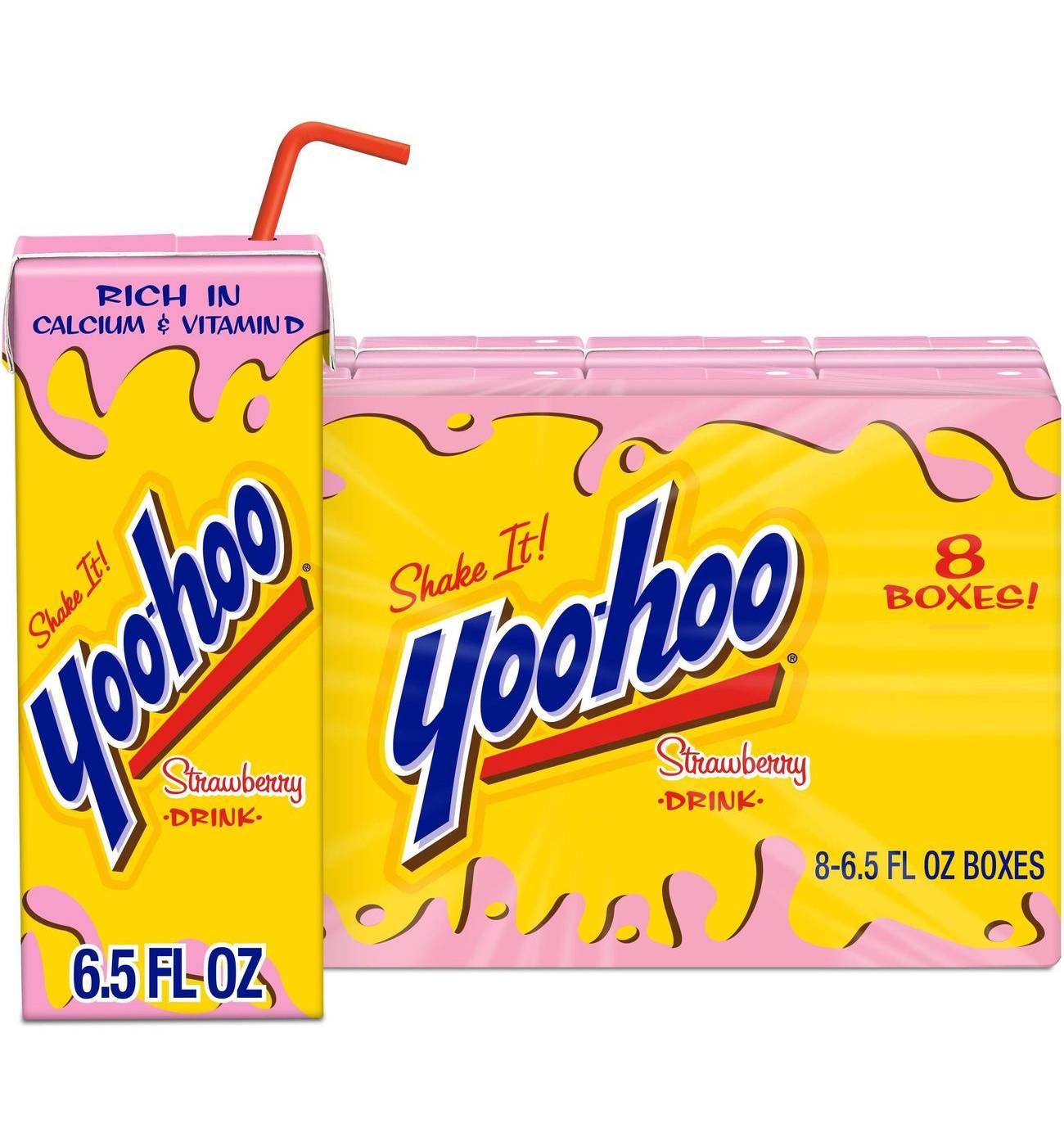 Yoo-hoo Strawberry Drink 8 pk Boxes - Shop Milk at H-E-B