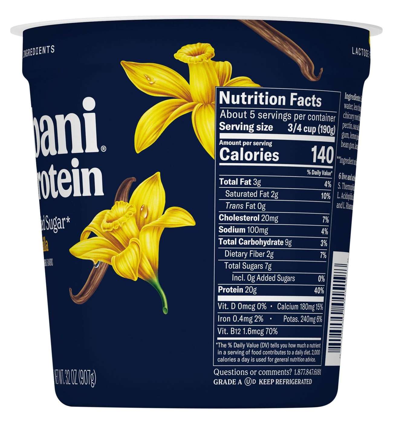 Chobani 20G Protein Low-Fat Vanilla Greek Yogurt; image 6 of 6