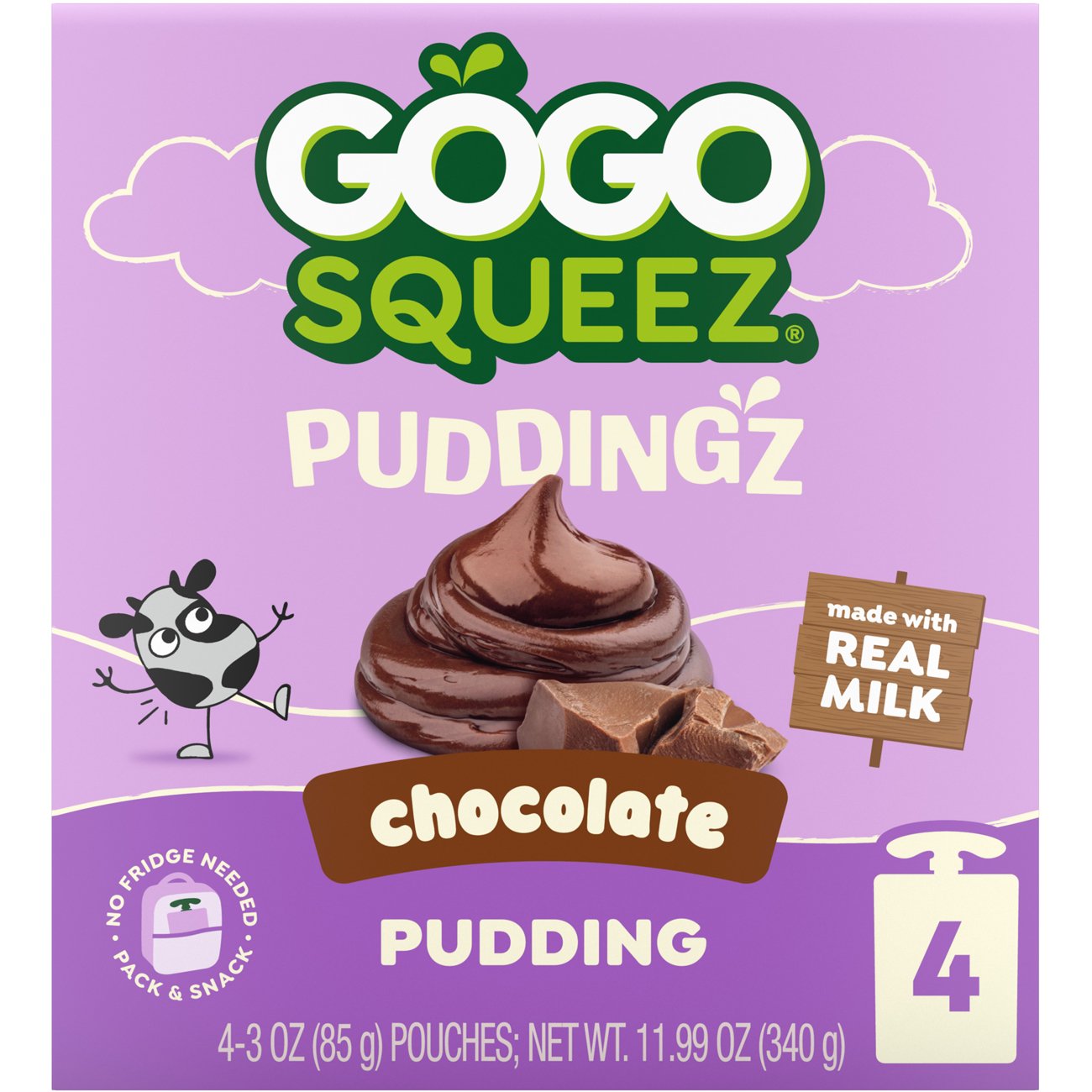 GoGo squeeZ Puddingz On-the-Go Chocolate Pudding Snack Pouches