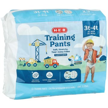 H-E-B Training Pants for Boys, 3T - 4T (32-40 lb), 23 ct