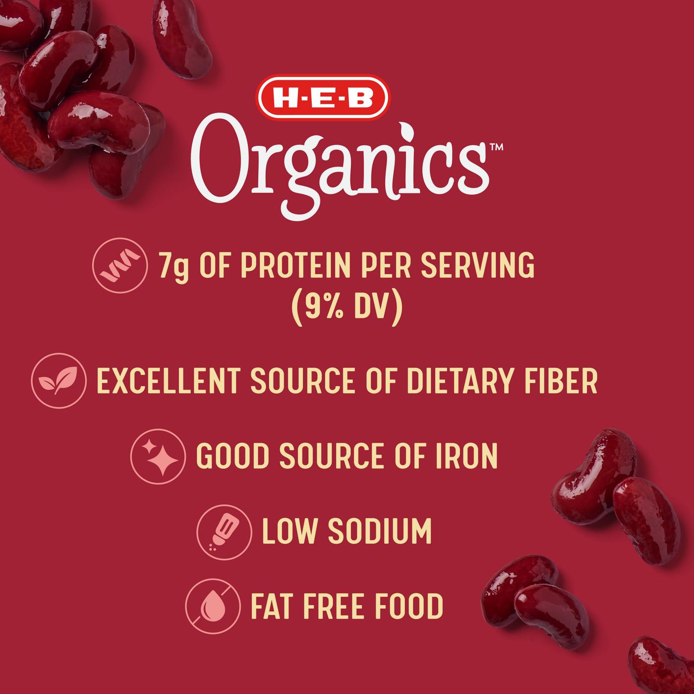 H-E-B Organics Low Sodium Red Kidney Beans; image 3 of 4