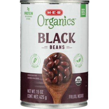 H-E-B Organics Low Sodium Black Beans, 15.5 oz