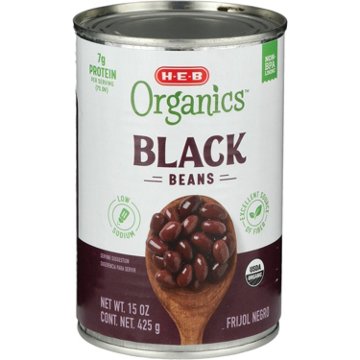 H-E-B Organics Low Sodium Black Beans, 15.5 oz