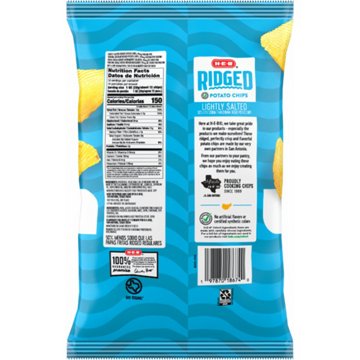 H-E-B Ridged Potato Chips - Lightly Salted, Party Size