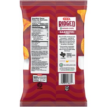 H-E-B Ridged Potato Chips - Barbecue, Party Size