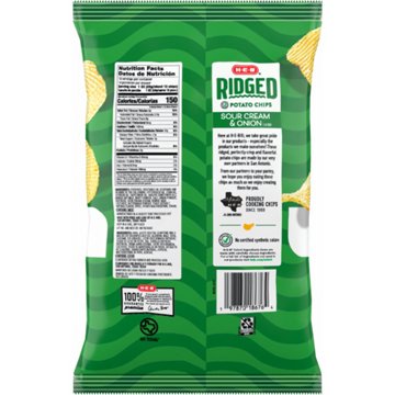 H-E-B Ridged Potato Chips - Sour Cream & Onion, Party Size