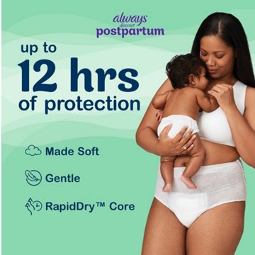 Always Discreet Postpartum Disposable Underwear - L