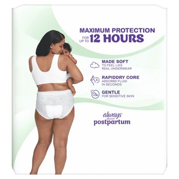 Always Discreet Postpartum Disposable Underwear - L