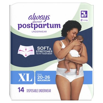 Always Discreet Postpartum Disposable Underwear - XL