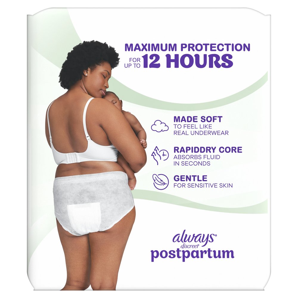 Always Discreet Postpartum Disposable Underwear - XL - Shop Pads