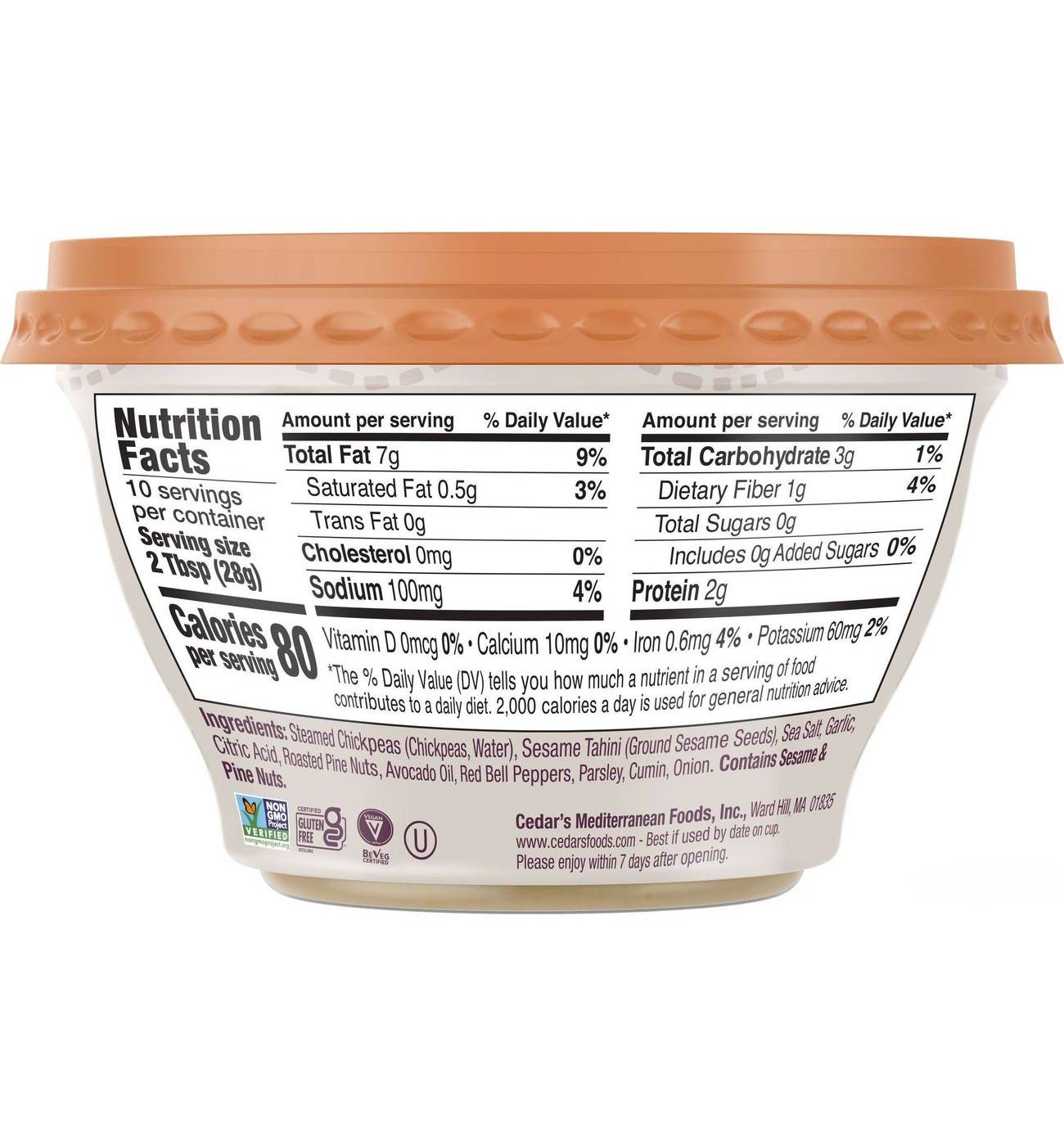 Cedar's Reserve Hommus Mediterranean Pine Nut; image 2 of 3