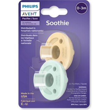 Avent Soothie Pacifiers (0-3 Months) - Yellow & Cyan, 2 ct
