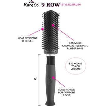 KareCo All Hair Types 9 Row Styling Brush
