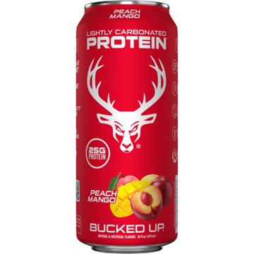 Bucked Up Clear Lightly Carbonated 25g Protein Drink - Peach Mango