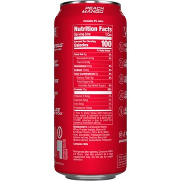 Bucked Up Clear Lightly Carbonated 25g Protein Drink - Peach Mango