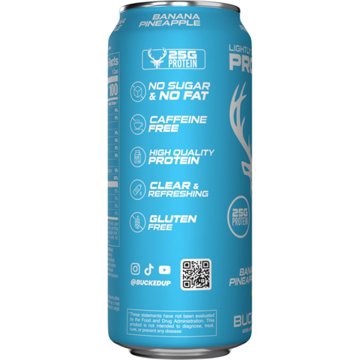 Bucked Up Clear Lightly Carbonated 25g Protein Drink - Banana Pineapple